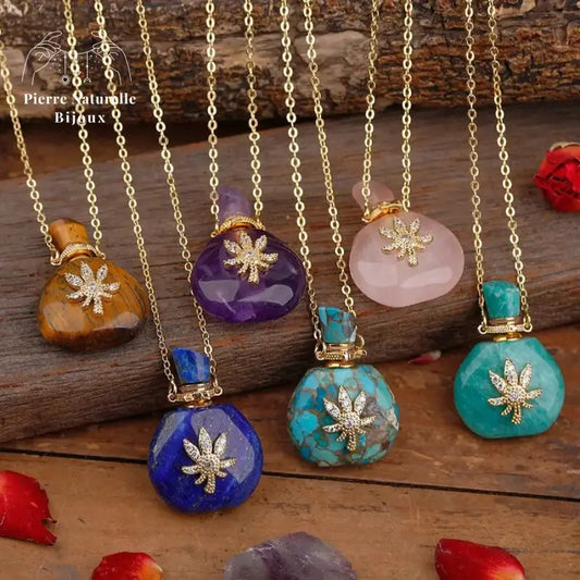 Collier diffuseur de parfum "Cérès" en pierres naturelles | Colliers | pierre naturelle bijoux