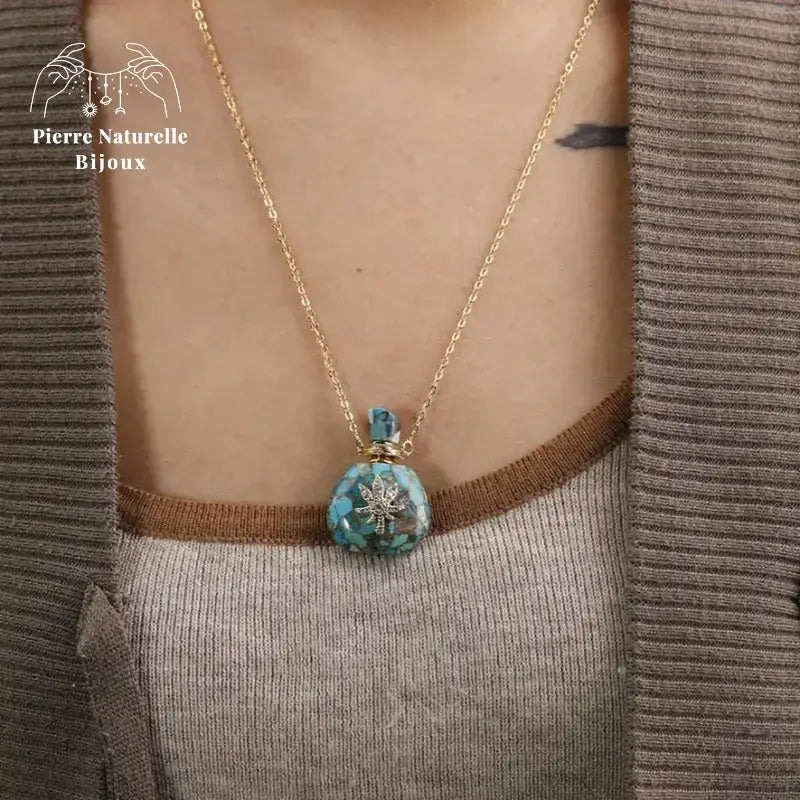 Collier diffuseur de parfum "Cérès" en pierres naturelles | Colliers | pierre naturelle bijoux