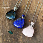 Collier diffuseur de parfum "Cœur" en pierres naturelles | Colliers | pierre naturelle bijoux