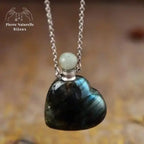 Collier diffuseur de parfum en labradorite