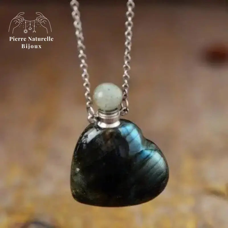 Collier diffuseur de parfum en labradorite
