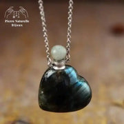 Collier diffuseur de parfum en labradorite