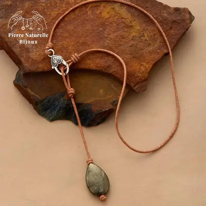 Collier "Transcendance" en Pyrite | Colliers | pierre naturelle bijoux