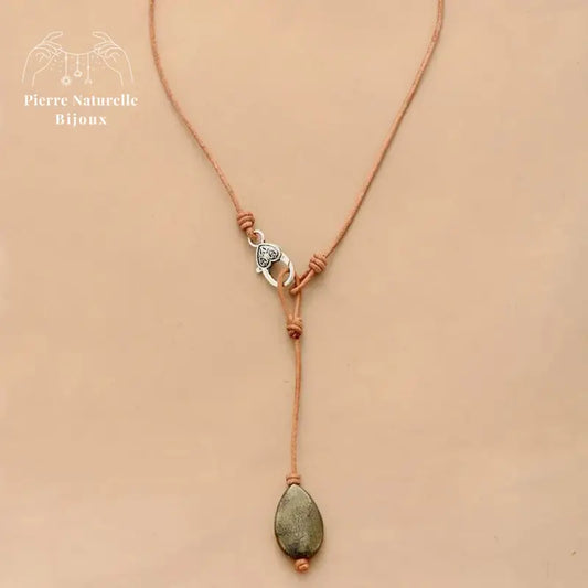 Collier "Transcendance" en Pyrite | Colliers | pierre naturelle bijoux