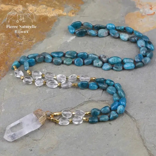 Collier "Motivation" en Quartz et Apatite | Colliers | pierre naturelle bijoux