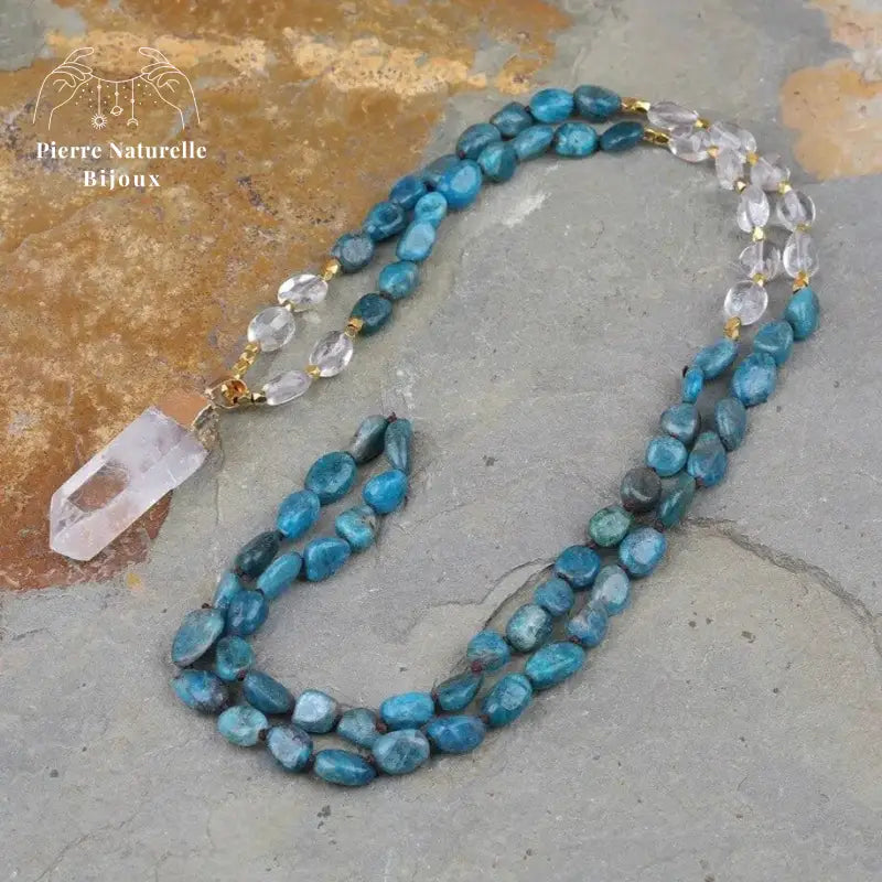 Collier "Motivation" en Quartz et Apatite | Colliers | pierre naturelle bijoux