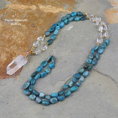 Collier "Motivation" en Quartz et Apatite | Colliers | pierre naturelle bijoux