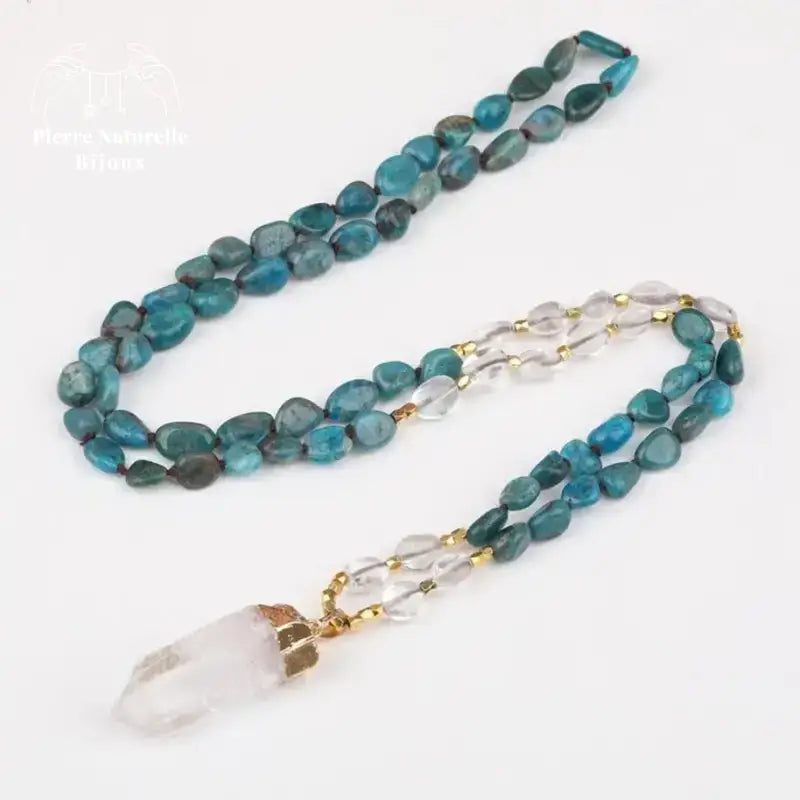 Collier "Motivation" en Quartz et Apatite | Colliers | pierre naturelle bijoux