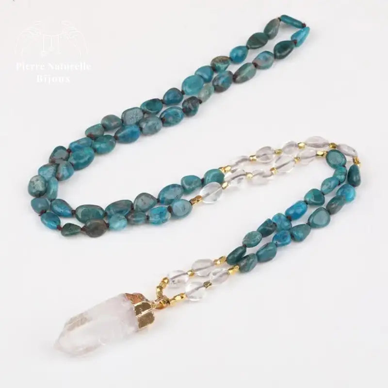 Collier "Motivation" en Quartz et Apatite | Colliers | pierre naturelle bijoux
