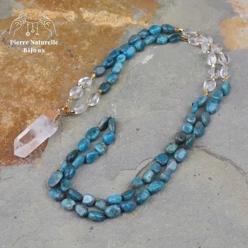 Collier "Motivation" en Quartz et Apatite | Colliers | pierre naturelle bijoux
