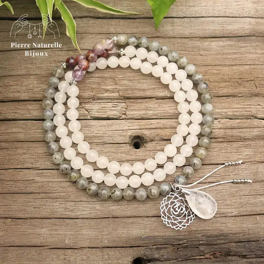 Collier "Constance" en Quartz, Labradorite et Améthyste | Colliers | pierre naturelle bijoux