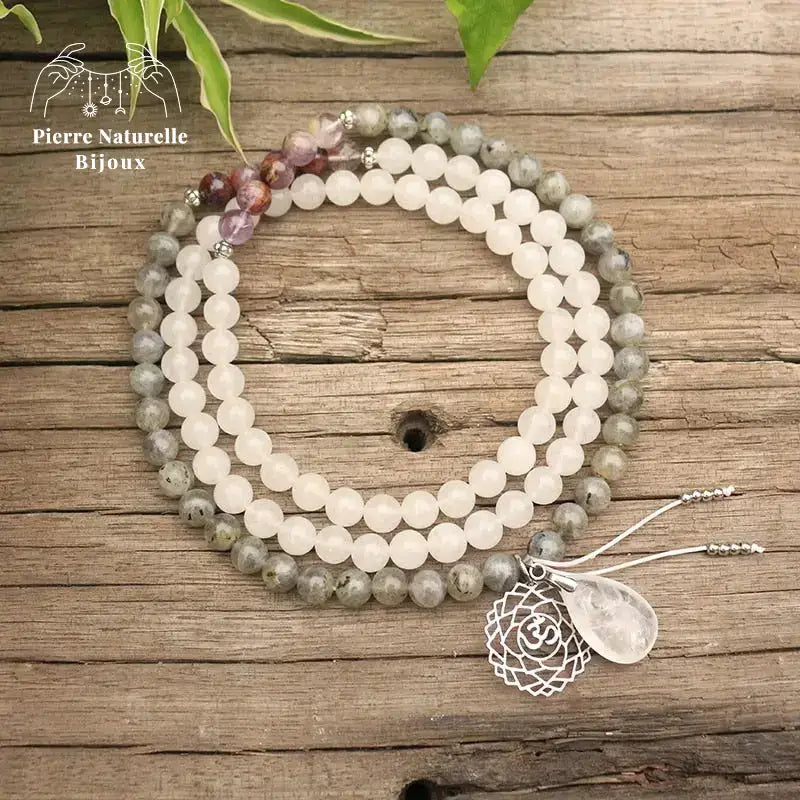 Collier "Constance" en Quartz, Labradorite et Améthyste | Colliers | pierre naturelle bijoux