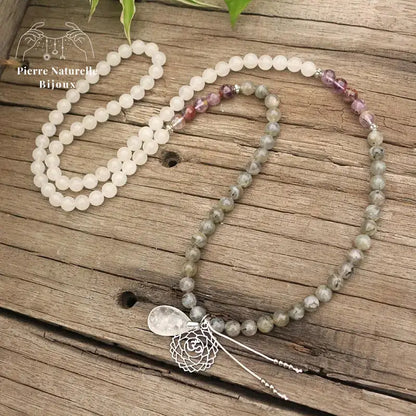 Collier "Constance" en Quartz, Labradorite et Améthyste | Colliers | pierre naturelle bijoux