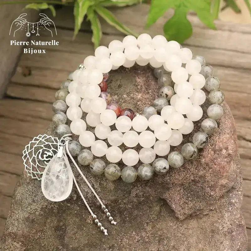 Collier "Constance" en Quartz, Labradorite et Améthyste | Colliers | pierre naturelle bijoux