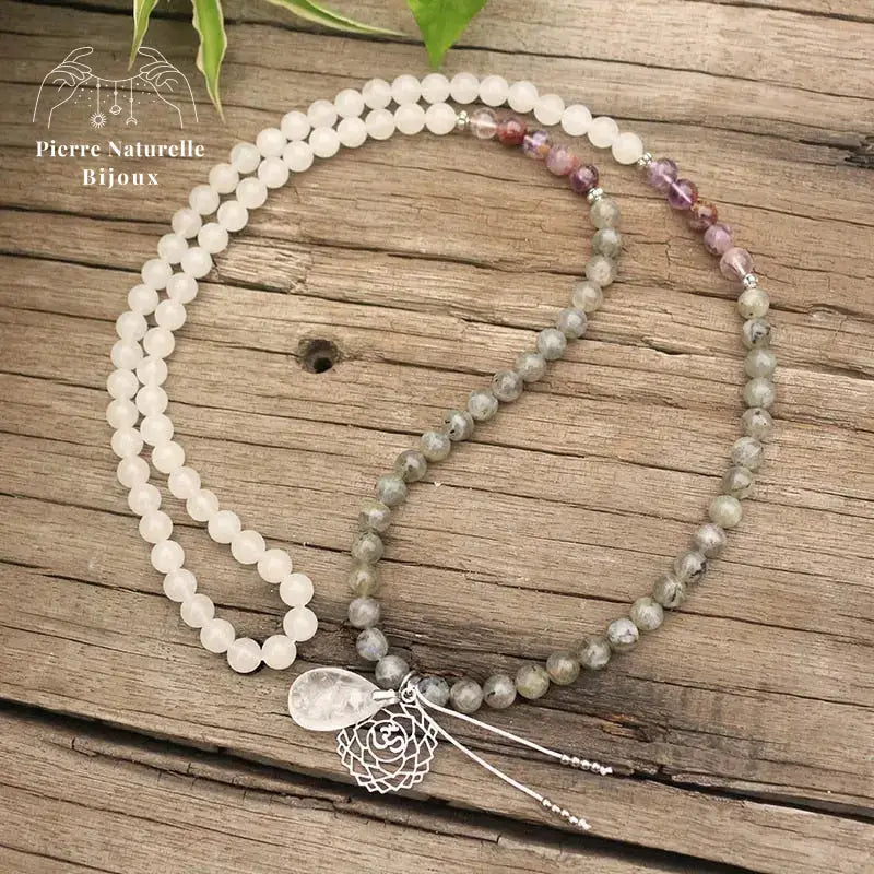 Collier "Constance" en Quartz, Labradorite et Améthyste | Colliers | pierre naturelle bijoux