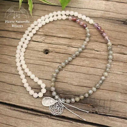 Collier "Constance" en Quartz, Labradorite et Améthyste | Colliers | pierre naturelle bijoux