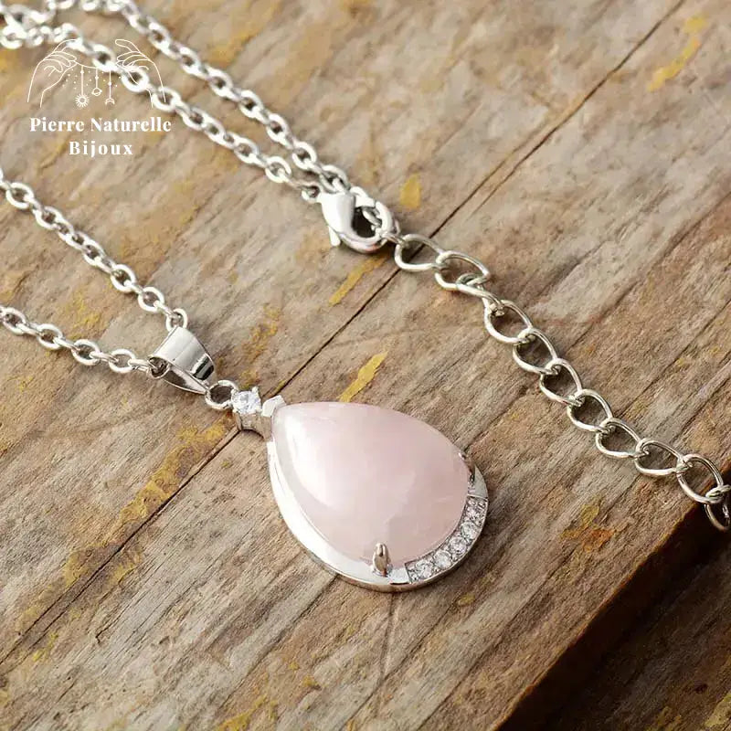 Collier "Amor" en Quartz rose | Colliers | pierre naturelle bijoux