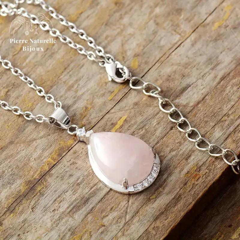 Collier "Amor" en Quartz rose | Colliers | pierre naturelle bijoux