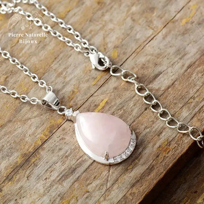 Collier "Amor" en Quartz rose | Colliers | pierre naturelle bijoux
