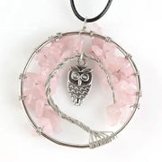 Collier "Arbre de vie" en Quartz rose | Colliers | pierre naturelle bijoux