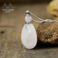 Collier diffuseur de parfum en Quartz rose