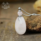 Collier diffuseur de parfum en Quartz rose