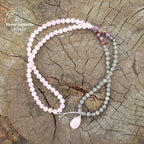 Collier "Consolation" en Quartz rose, Labradorite et Améthyste | Colliers | pierre naturelle bijoux