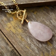 Collier "Passion" en Quartz rose | Colliers | pierre naturelle bijoux