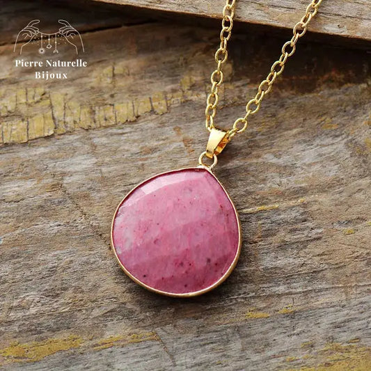 Collier "Reconnaissance" en Rhodonite | Colliers | pierre naturelle bijoux
