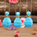 Collier diffuseur de parfum en Turquoise | Colliers | pierre naturelle bijoux