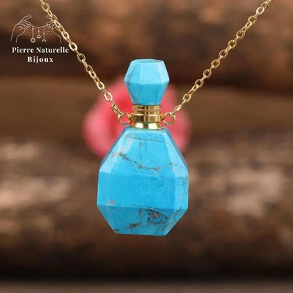 Collier diffuseur de parfum en Turquoise | Colliers | pierre naturelle bijoux
