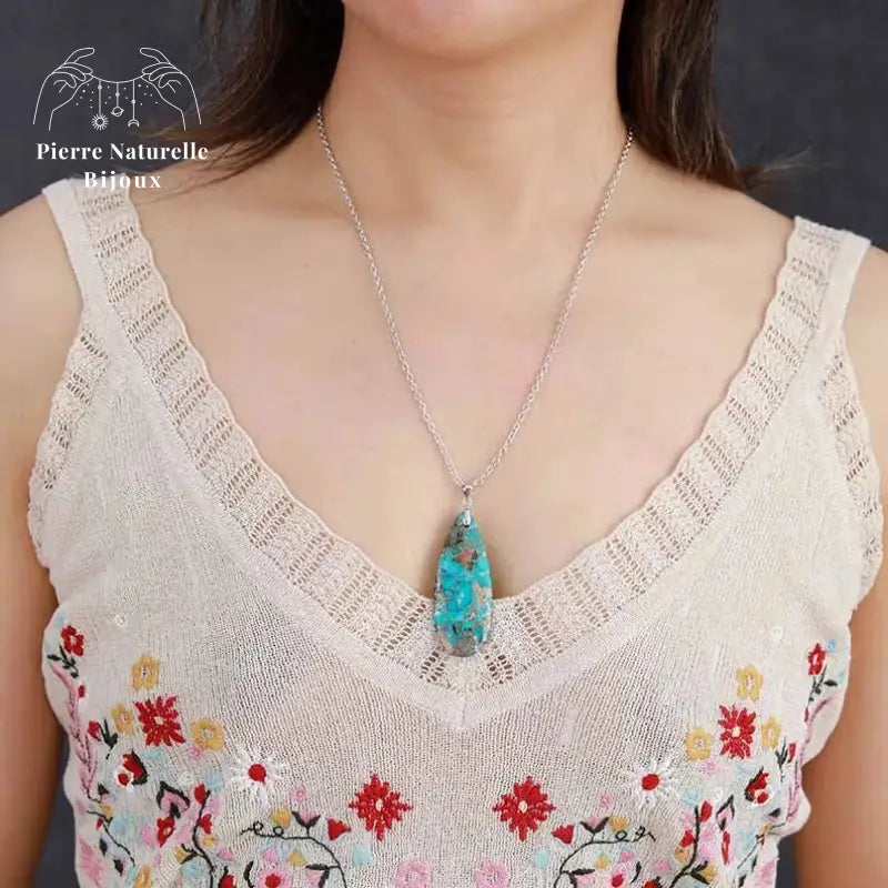 Collier "Espérance" en Turquoise | Colliers | pierre naturelle bijoux