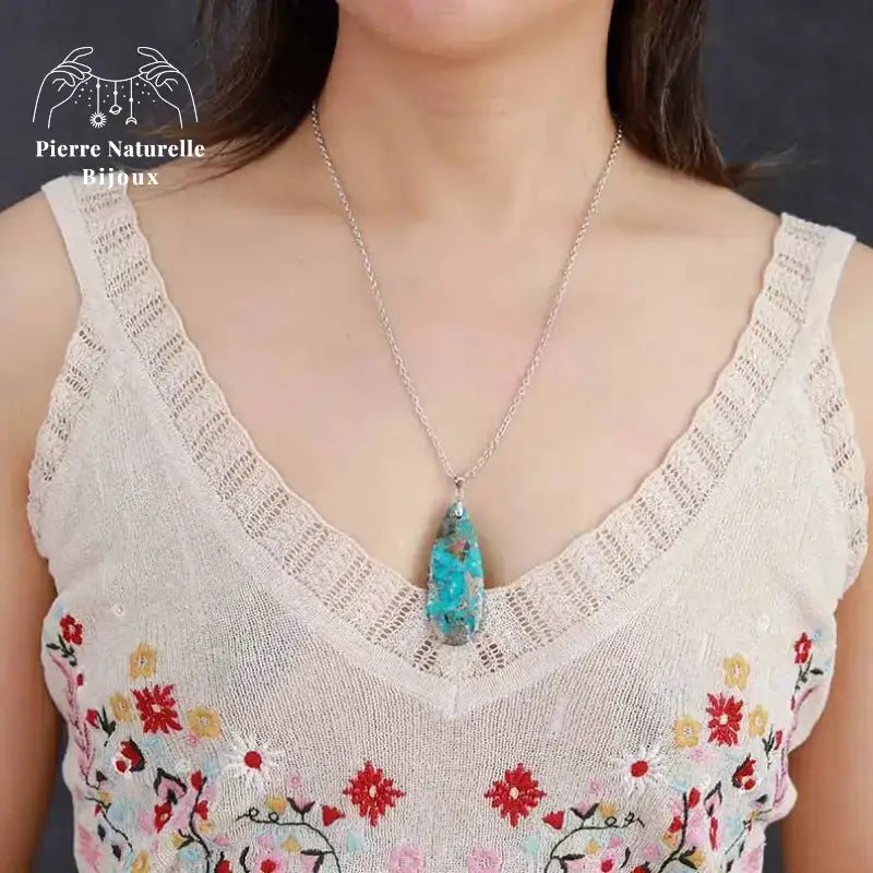 Collier "Espérance" en Turquoise | Colliers | pierre naturelle bijoux