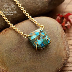 Collier "Sagesse" en Turquoise et chaîne or